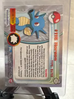 HORSEA 1999 Topps Pokemon TV Holo Animation 1st Series Blue Logo # 116 - Image 2