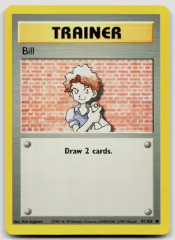 BILL 91/102 COMMON BASE SET UNLIMITED POKEMON LP - Image 1