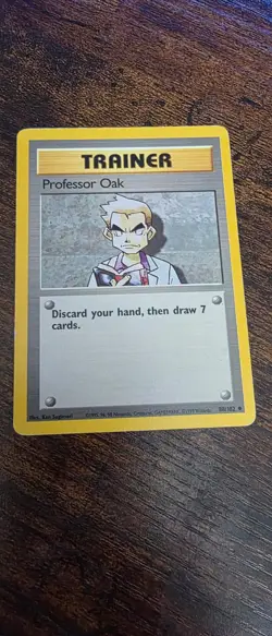 Professor Oak 88/102 Uncommon Base Set Unlimited Pokemon Moderately Played - Image 1