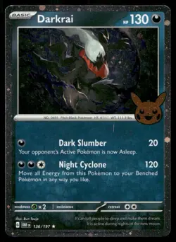 Darkrai (Cosmos Holo) 136/197 Holo Trick or Trade BOOster 2024 Pokemon NM - Image 1
