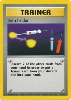 Item Finder - 74/102 Regular Rare Unlimited Base Set Pokemon TCG Heavily Played - Image 1