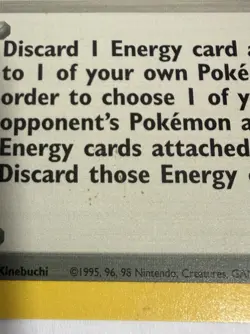 Pokemon TCG Base Set Super Energy Removal 79/102 Uncommon Heavily Played - Image 4