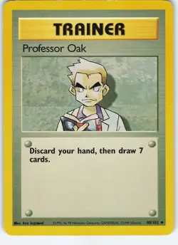 Professor Oak 088/102 Base Set Uncommon MP Pokemon - Image 1