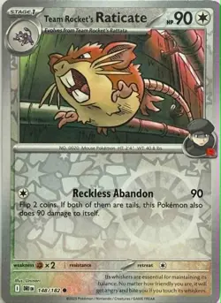Team Rocket's Raticate #148/18 Reverse Holo - Destined Rivals - Mint Pokemon TCG - Image 1
