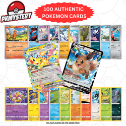 Pokemon Card Lot 100 AUTHENTIC Cards + V, EX, GX, VSTAR, VMAX, IR, HYPER RARE! - Image 1