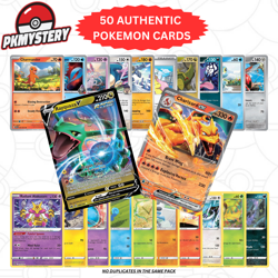 Pokemon Card Lot 50 AUTHENTIC Cards + V, EX, GX, VSTAR, VMAX, IR, HYPER RARE! - Image 1