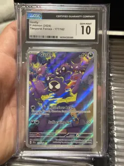 Pokemon Gastly 2024 Temporal Forces 177/162 Illustration Rare Holo CGC 10 - Image 1