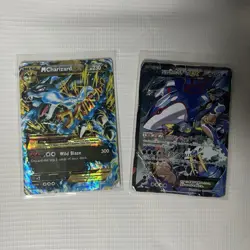 Pokemon Mega Charizard EX & Team Aqua Kyogre EX Japanese Holo EXTREMELY DAMAGED - Image 1