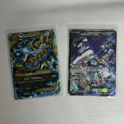 Pokemon Mega Charizard EX & Team Aqua Kyogre EX Japanese Holo EXTREMELY DAMAGED - Image 2