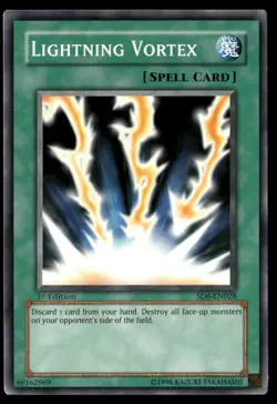 Lightning Vortex SD6-EN028 Spellcaster's Judgment Yu-Gi-Oh 1st Edition LP - Image 1