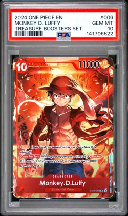 Monkey D. Luffy PSA10 2024 One Piece Promos Treasure Boosters Set #006 - Image 1