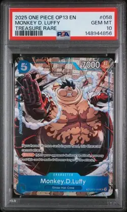 2025 ONE PIECE OP13-CARRYING ON HIS WILL #058 MONKEY D. LUFFY TREASURE - PSA 10 - Image 1