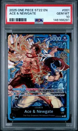 2025 One Piece Starter Deck 22 ST22-001 Ace & Newgate Leader PSA 10 Gem Mint - Image 1