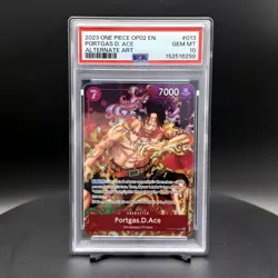 One Piece Portgas D. Ace OP02-013 Alt Art PSA 10 - Image 1