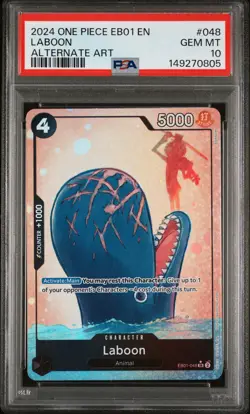 2024 ONE PIECE EB01-EXTRA BOOSTER -MEMORIAL COLLECTION- #048 LABOON PSA 10 - Image 1