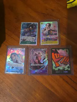 5x Japanese One Piece TCG alt art SR holo don mixed card lot - Image 1