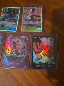 5x Japanese One Piece TCG alt art SR holo don mixed card lot - Image 3