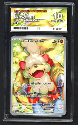 Pokemon Card - ACE 10 Hisuian Growlithe 181/167 - Twilight Masquerade - GEM MINT - Image 1
