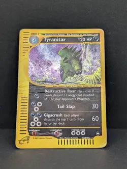 Tyranitar H28/H32 Aquapolis Holo Ultra Rare Pokemon TCG Nintendo e-reader HP - Image 3