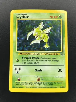Scyther LP 10/64 Unlimited Jungle Pokemon Holo 1999 LP - Image 1
