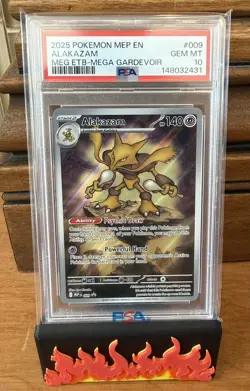 ALAKAZAM 2025 Pokemon Mega Evolution Black Star Promo #009 Gardevoir ETB PSA 10 - Image 1
