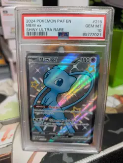 PSA 10 Mew ex 216 Shiny Ultra Rare Paldean Fates Pokemon - Image 1