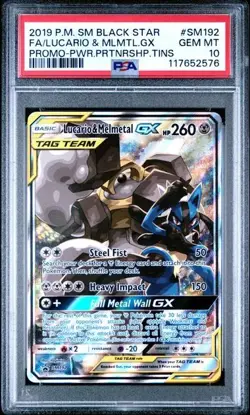 Lucario & Melmetal GX SM192 Pokemon Black Star Promo Tag Team GEM MINT PSA 10 - Image 1