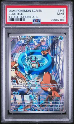 2024 POKEMON SCR EN-STELLAR CROWN ILLUSTRATION RARE #148 SQUIRTLE PSA 9 - Image 1
