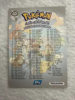 Pokemon Topps Movie Animation Edition Blue Logo Checklist NM Rare Vintage Collec - Image 4
