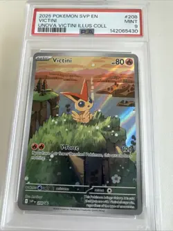 Victini 208 Illustration Rare Pokemon Unova Illustation Collection PSA 9 MINT - Image 1
