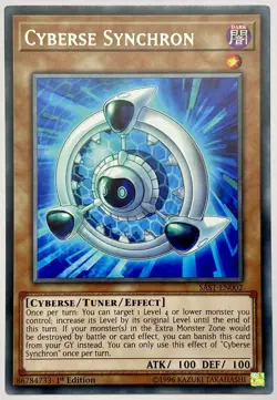 SAST-EN002 Cyberse Synchron - Rare 1st Edition Near Mint YuGiOh Card - Image 1