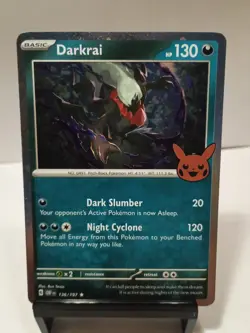 Pokemon TCG Darkrai Cosmos Holo Rare Card #136/197 Halloween Trick Or Trade NM - Image 1