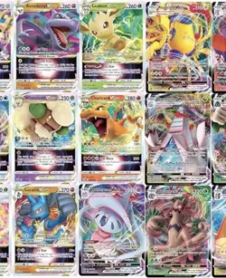 5 EX/V/Vmax Card Lot Bundle - No Duplicates - Full Art Pokemon + Mystery Gift! - Image 1