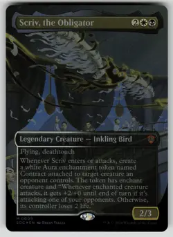 Scriv, the Obligator (Borderless) Foil Commander: Secrets of Strixhaven 9 MTG NM - Image 1
