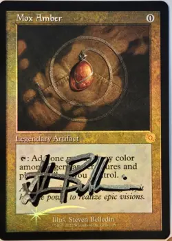 Foil MOX AMBER Retro Frame Steve Belledin ARTIST SIGNED Autograph MTG Old RF NM - Image 1