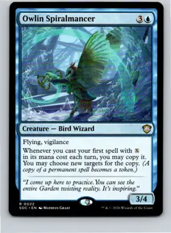 Magic the Gathering Owlin Spiralmancer Secrets of Strixhaven Commander MTG - Image 1