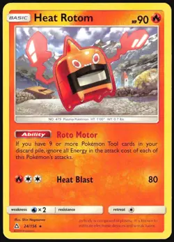 Heat Rotom 24/156 Rare Ultra Prism Pokemon Lightly Played - Image 1