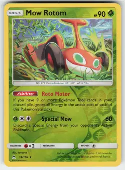 Mow Rotom 14/156 Rare Ultra Prism Pokemon Reverse Holo Lightly Played - Image 1