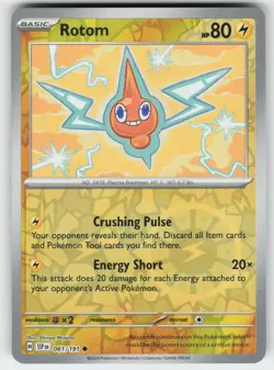 Rotom 061/191 Common Surging Sparks Pokemon Reverse Holo Near Mint - Image 1