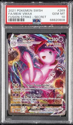 2021 POKEMON SWORD & SHIELD FUSION STRIKE SECRET #269 FULL ART/MEW VMAX PSA 10 - Image 1