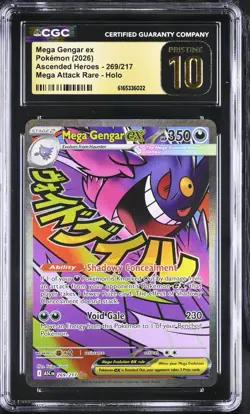 Mega Gengar EX 269/217 Attack Rare Ascended Heroes Pokemon CGC 10 Pristine - Image 1