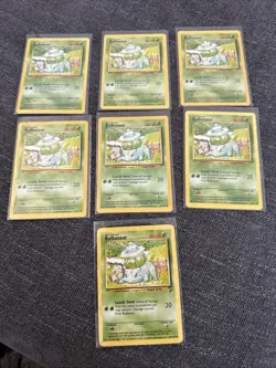 Bulbasaur 44 102 Base Set Unlimited Pokemon Lightly Played Lot X6 Plus 1 Base 2 - Image 1