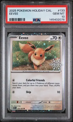 2025 POKEMON HOLIDAY CALENDAR #133 EEVEE PSA 10 - Image 1