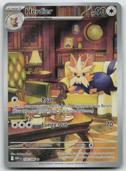 Herdier 155/086 Illustration Rare White Flare Pokemon Holo NM - Image 1