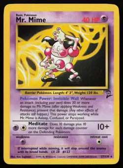 Mr. Mime 27/130 Rare Base Set 2 Pokemon English MP - Image 1