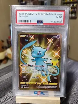 Pokemon TCG Mew 025/025 Celebrations 25th Anniversary PSA Graded 9 - Image 1
