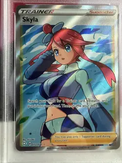 Pokemon TCG Skyla Trainer Shining Fates Ultra Rare Full Art 72/72 PSA 9 - Image 3