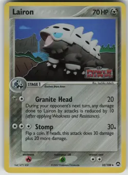 Pokemon TCG Lairon Uncommon Reverse Holo Power Keepers 32/108 - Image 1