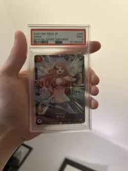 PSA 9 Sanji Nami 005 Official Event Top Prize Promo Foil Japanese One Piece - Image 1