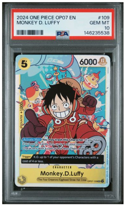 Monkey D. Luffy 500 Years In The Future SR OP07-109 RARE Error PSA 10 English - Image 1